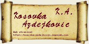 Kosovka Azdejković vizit kartica